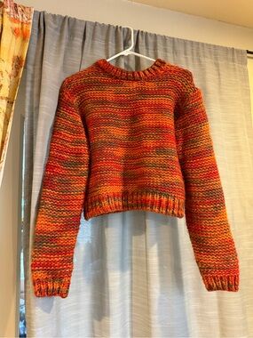 The Elder Statesman Multicolor Orange & Red Crewneck Sweater